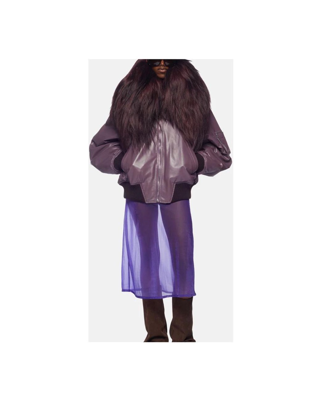 Leather Jackets The Attico de color Purple
