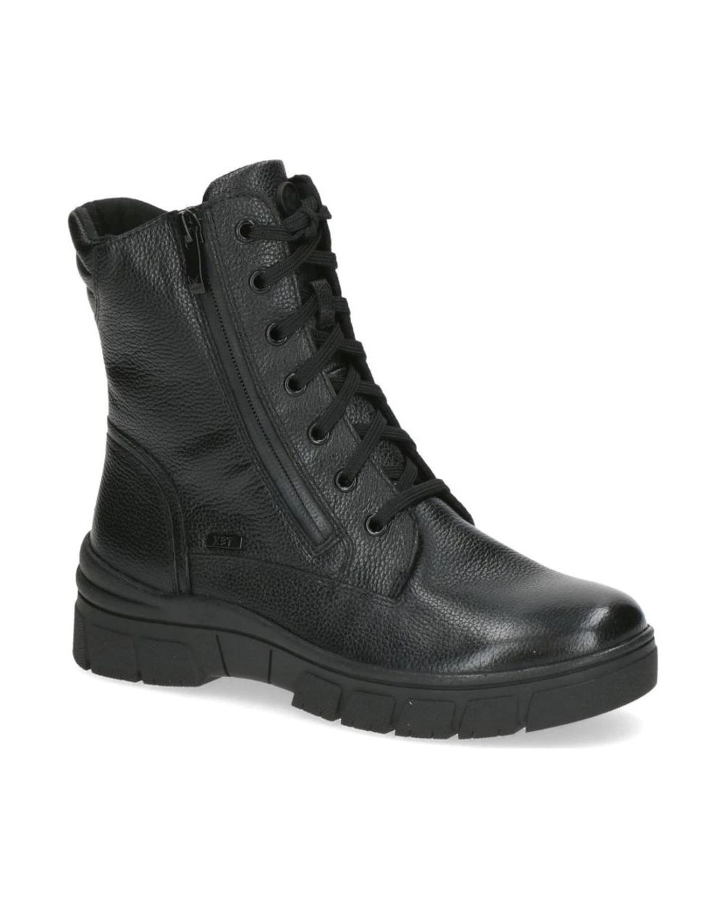Caprice Black Lace-Up Boots
