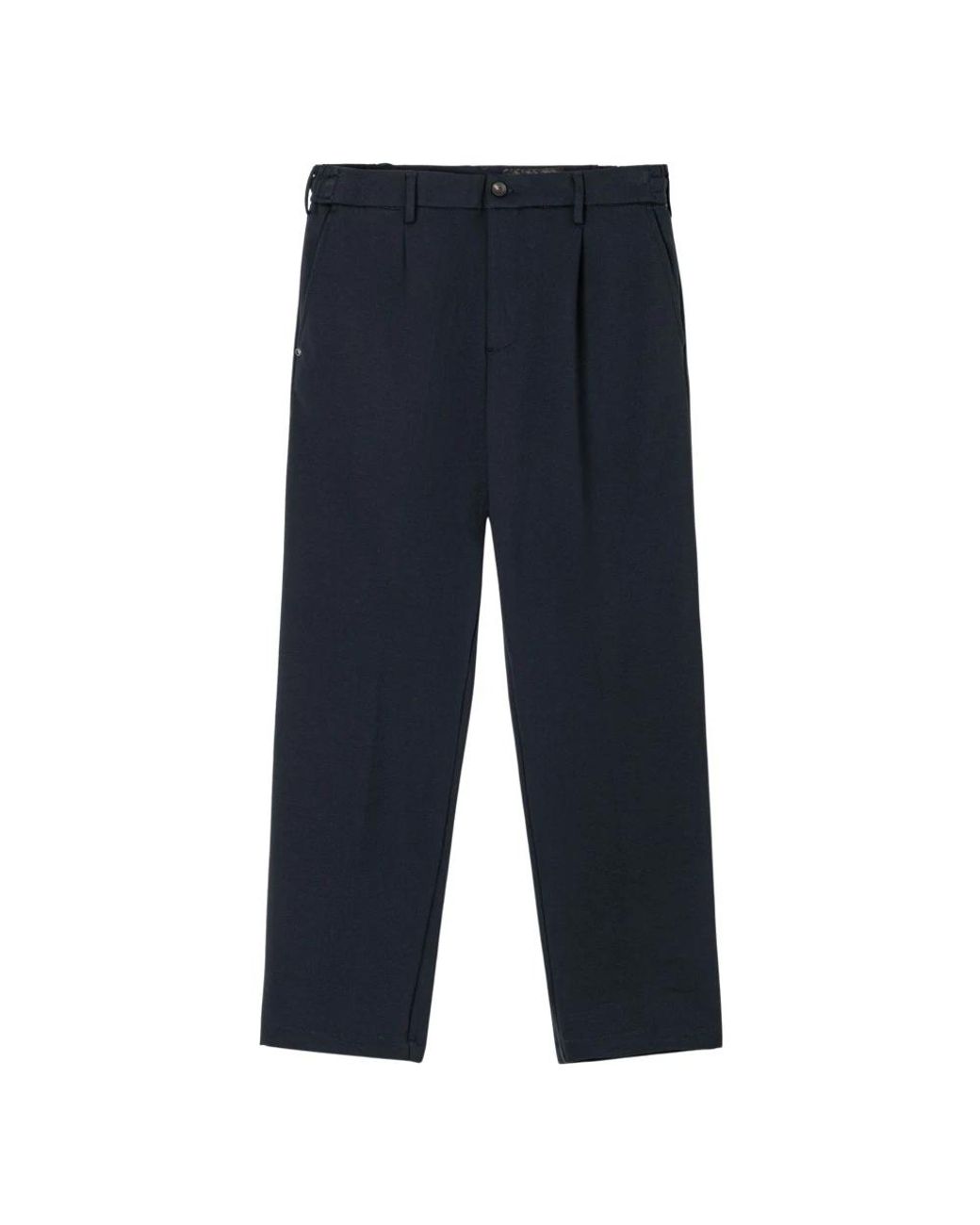 White Sand Blue Straight Trousers for men