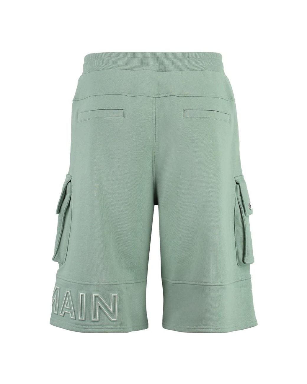 Balmain Green Casual Shorts for men