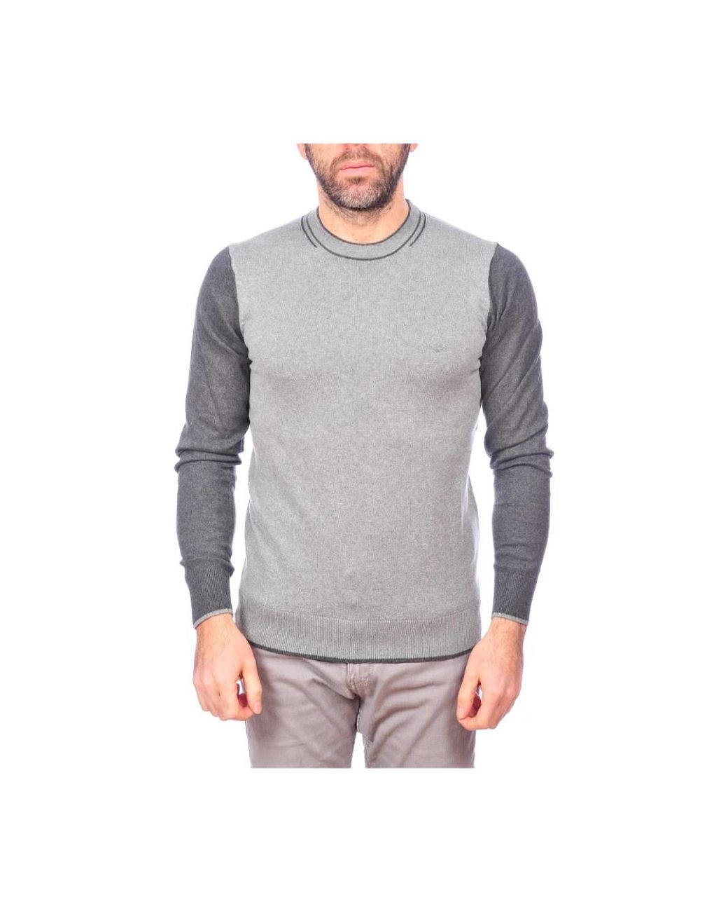 Armani Jeans Gray Round-Neck Knitwear for men