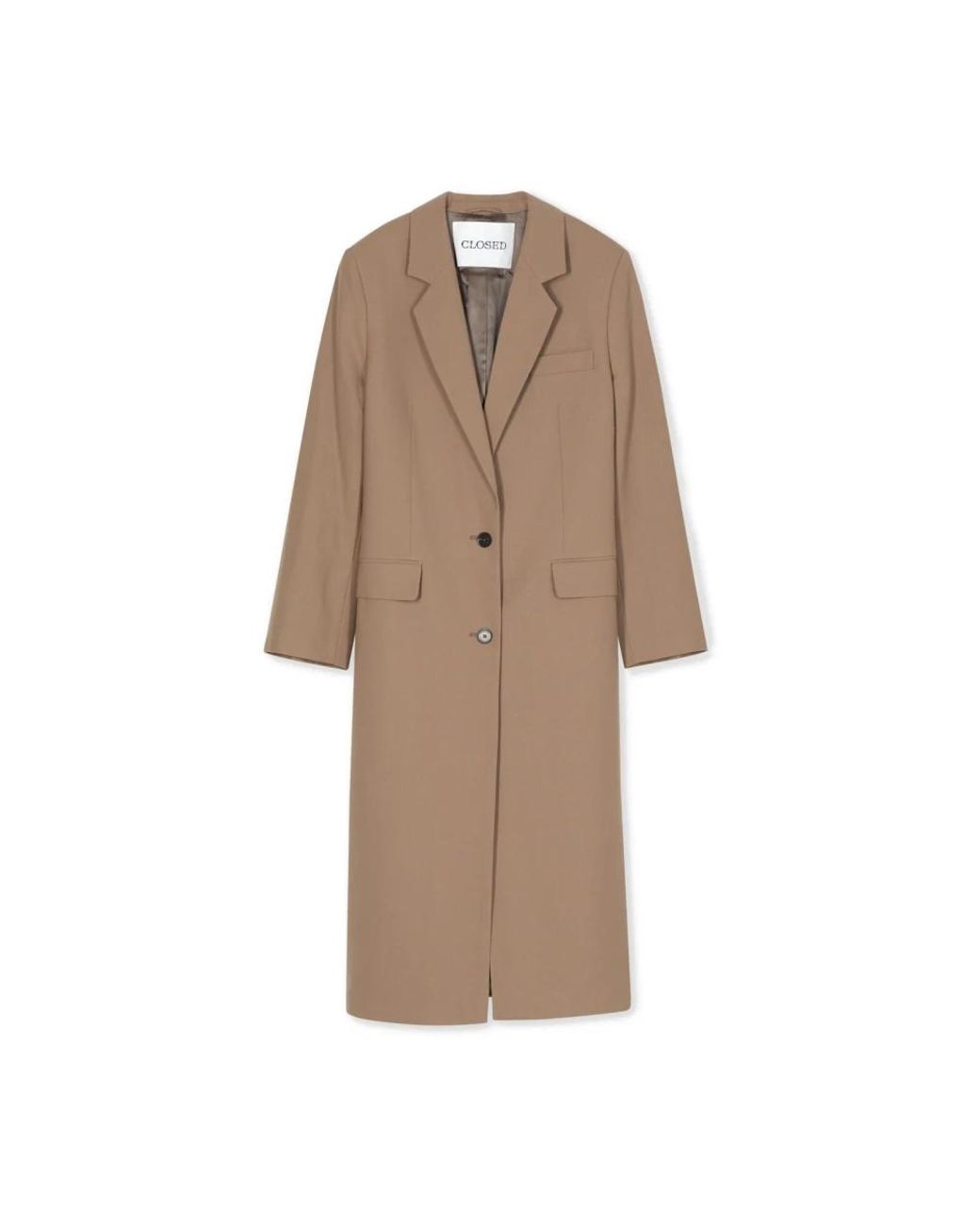 Closed Single-Breasted Coat in het Brown