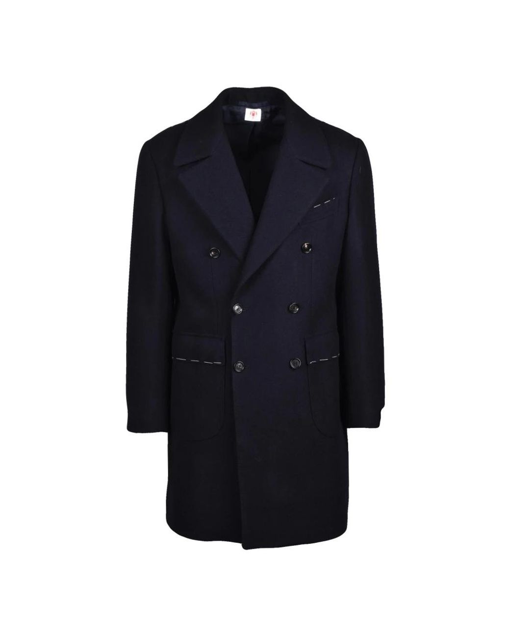 Luigi Borrelli Napoli Blue Double-Breasted Coats for men