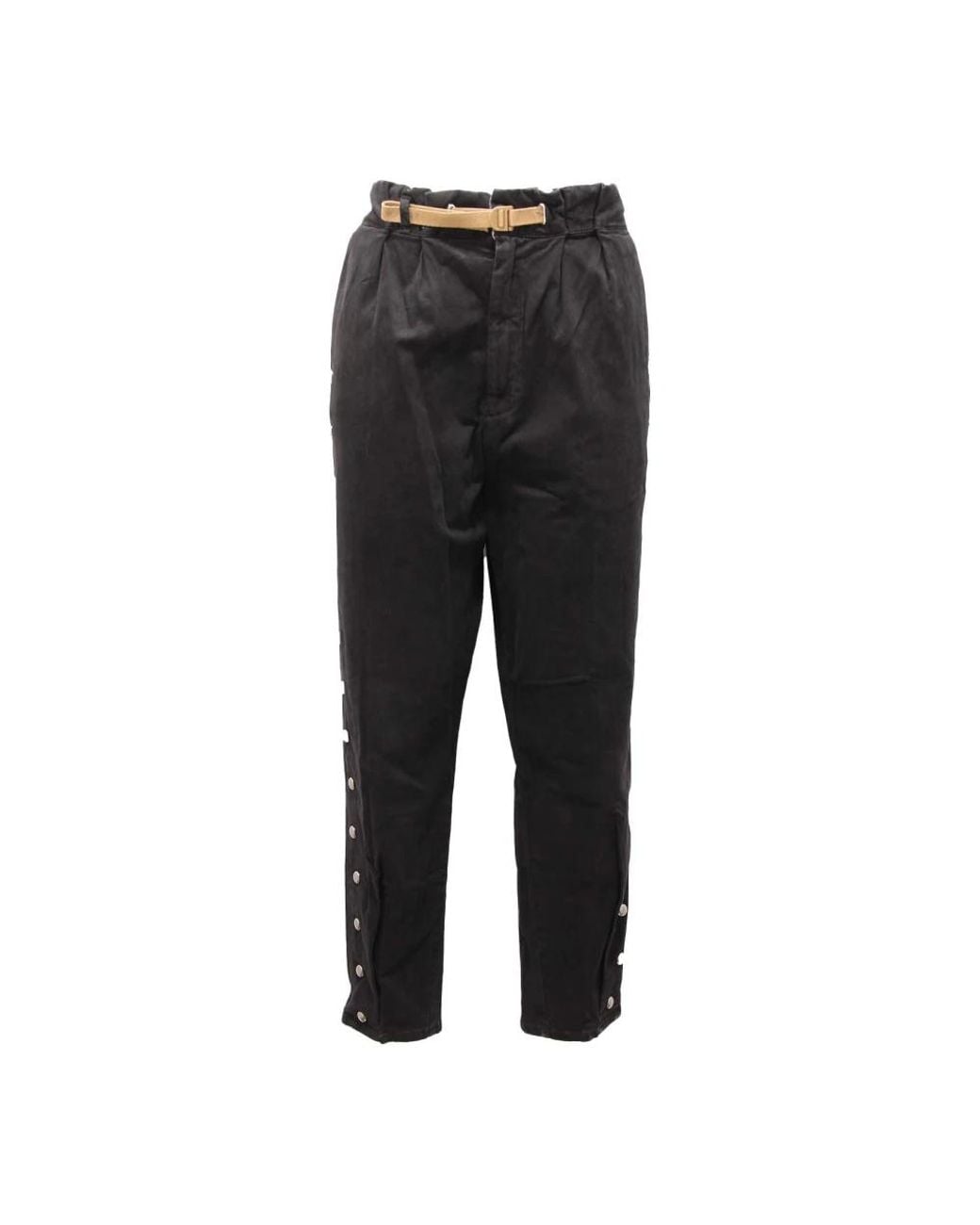 White Sand Black Tapered Trousers