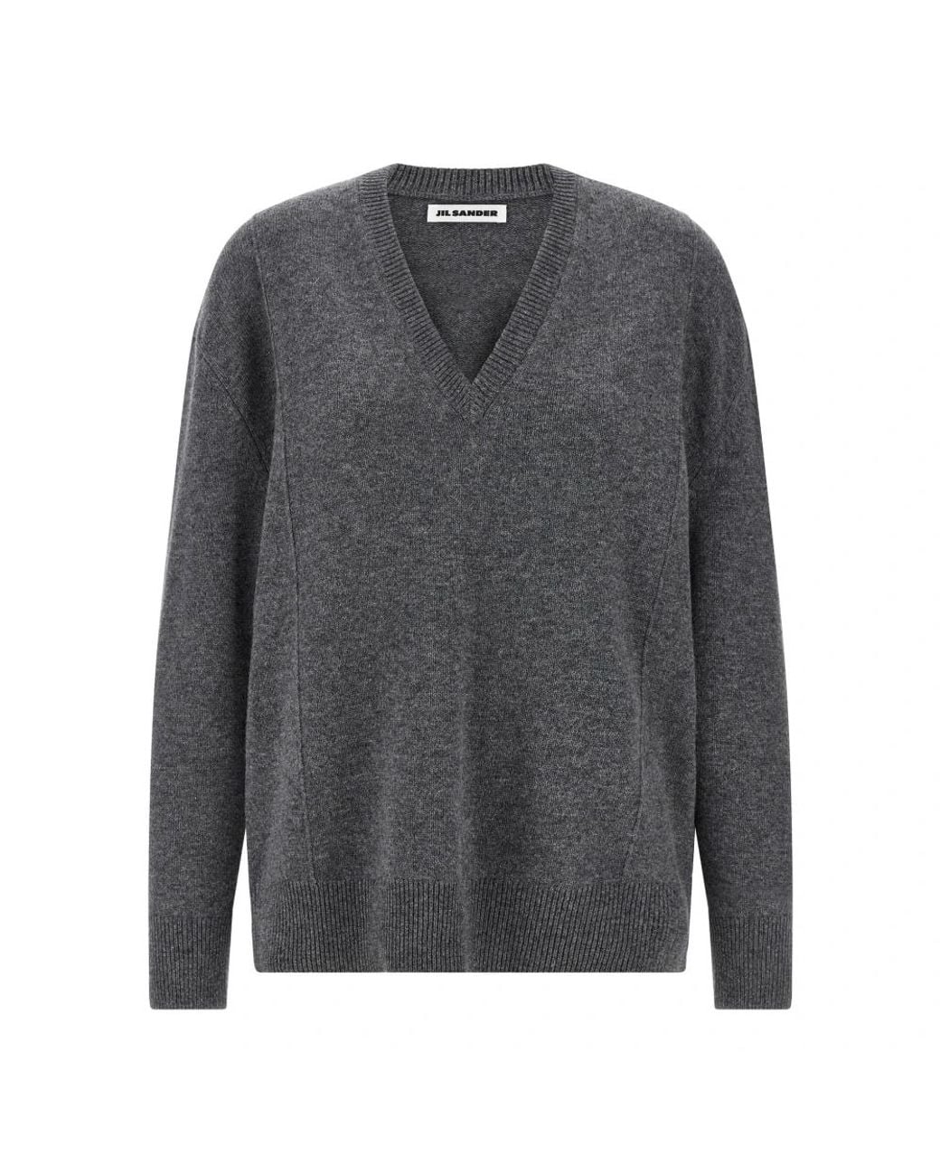 Jil Sander Gray V-Neck Knitwear