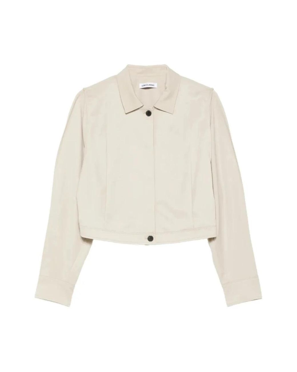 Low Classic Buttoned Jacket in het Natural