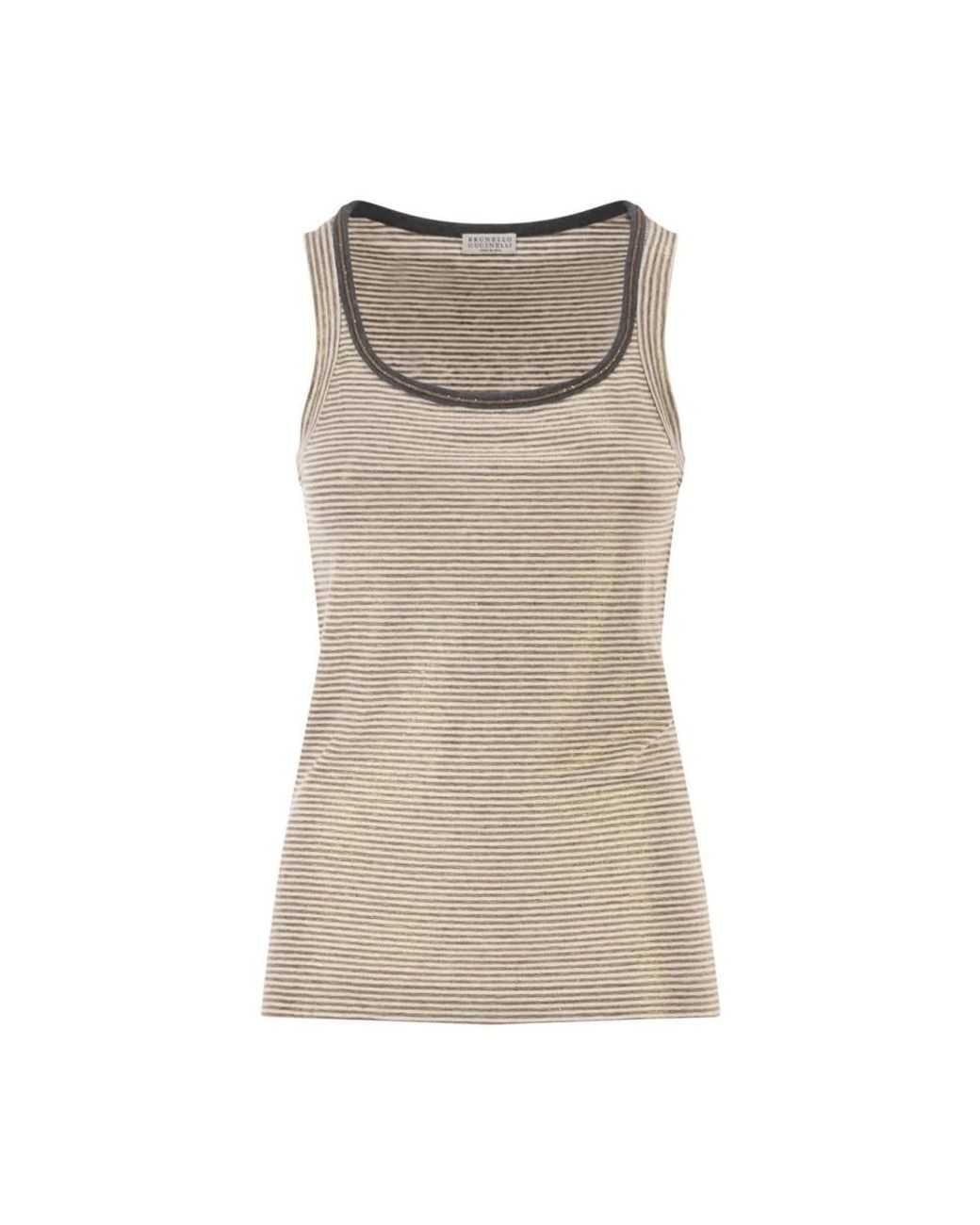 Brunello Cucinelli Brown Sleeveless Tops