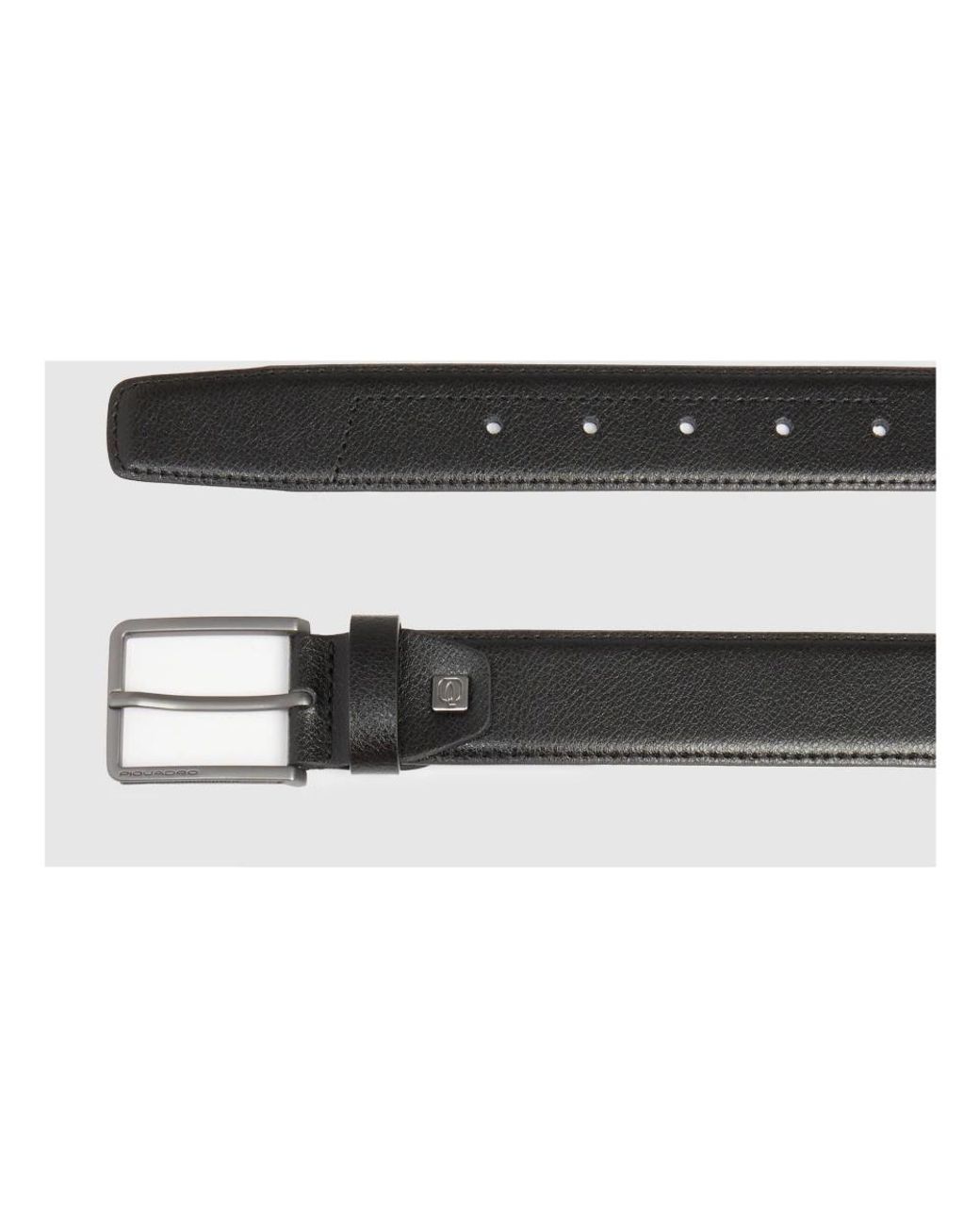 Piquadro Accessoires ,Zwart ,Leer Leren Riem Met Doornsluiting in het Black voor heren