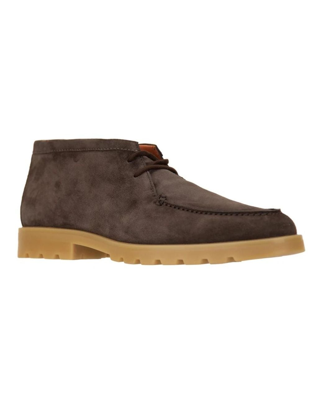 Santoni Brown Lace-Up Boots for men