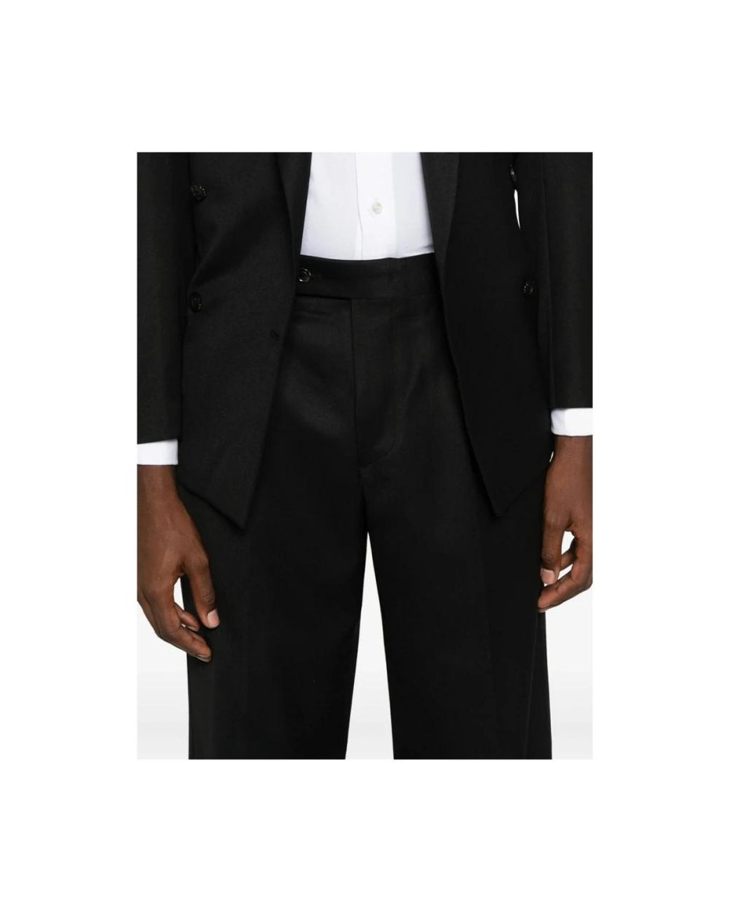 TONYWACK Black Wide Trousers for men