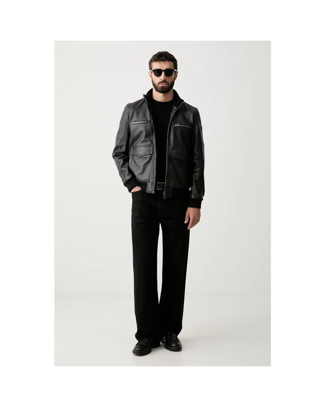 Leather Jackets Joop! de hombre de color Black