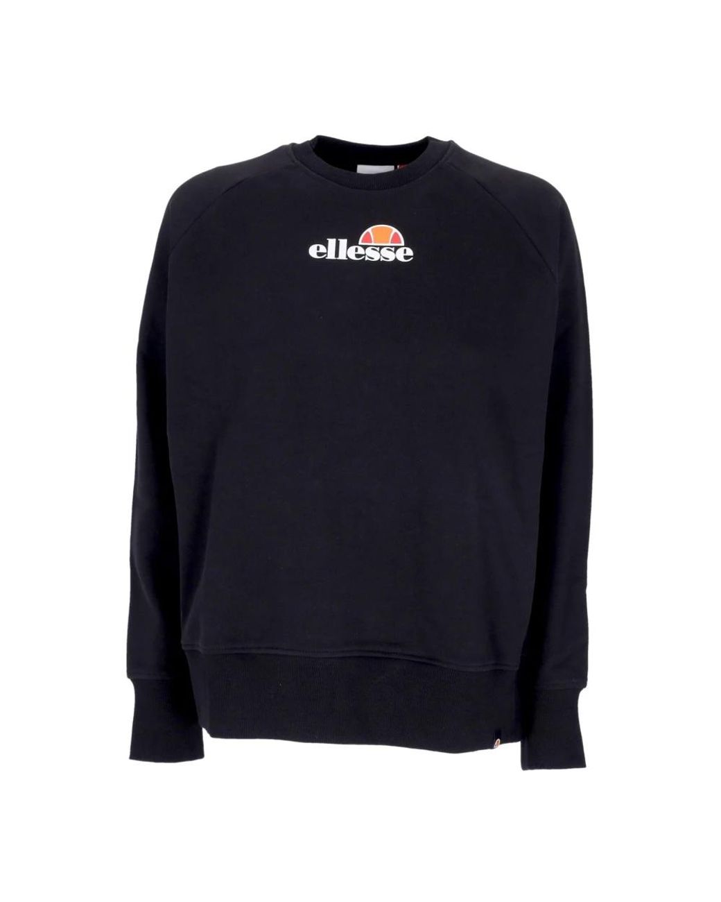 Ellesse Hoodies & Sweatvesten ,Zwart ,Katoen Zwarte Lichtgewicht Crewneck Sweatshirt in het Blue