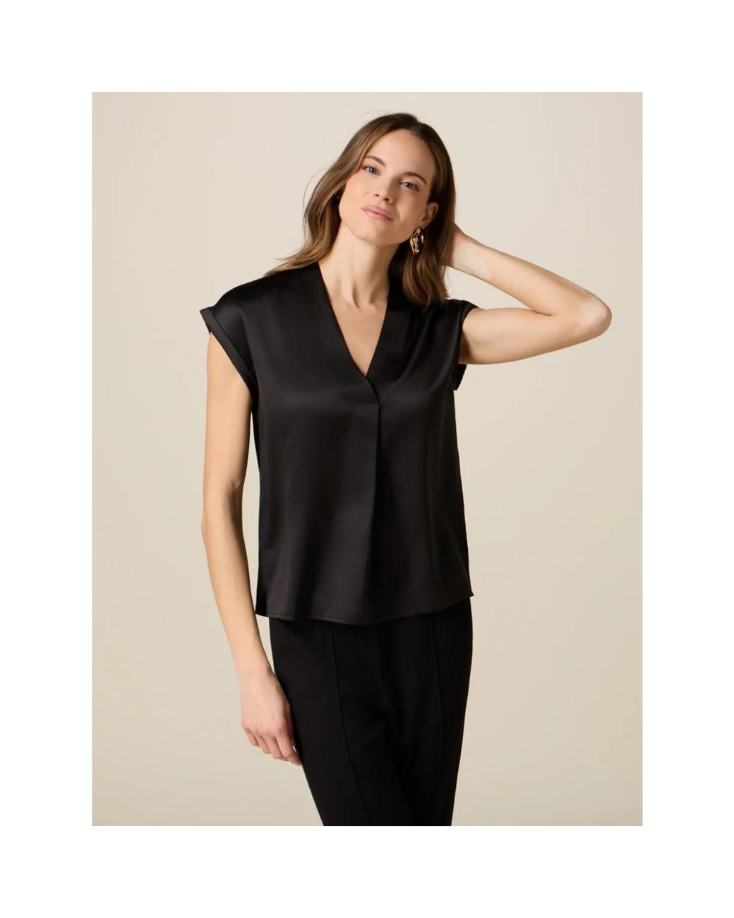 Blouses Oltre de color Black