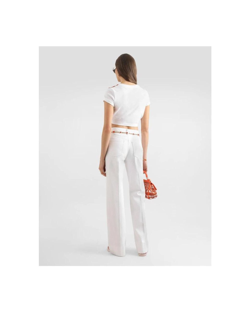 Dolce & Gabbana White Wide Trousers
