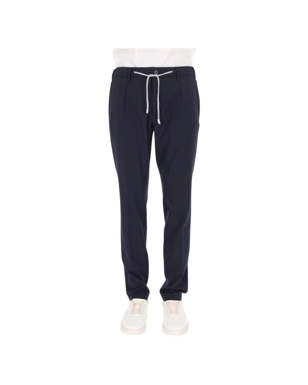 Eleventy Blue Slim-Fit Trousers for men