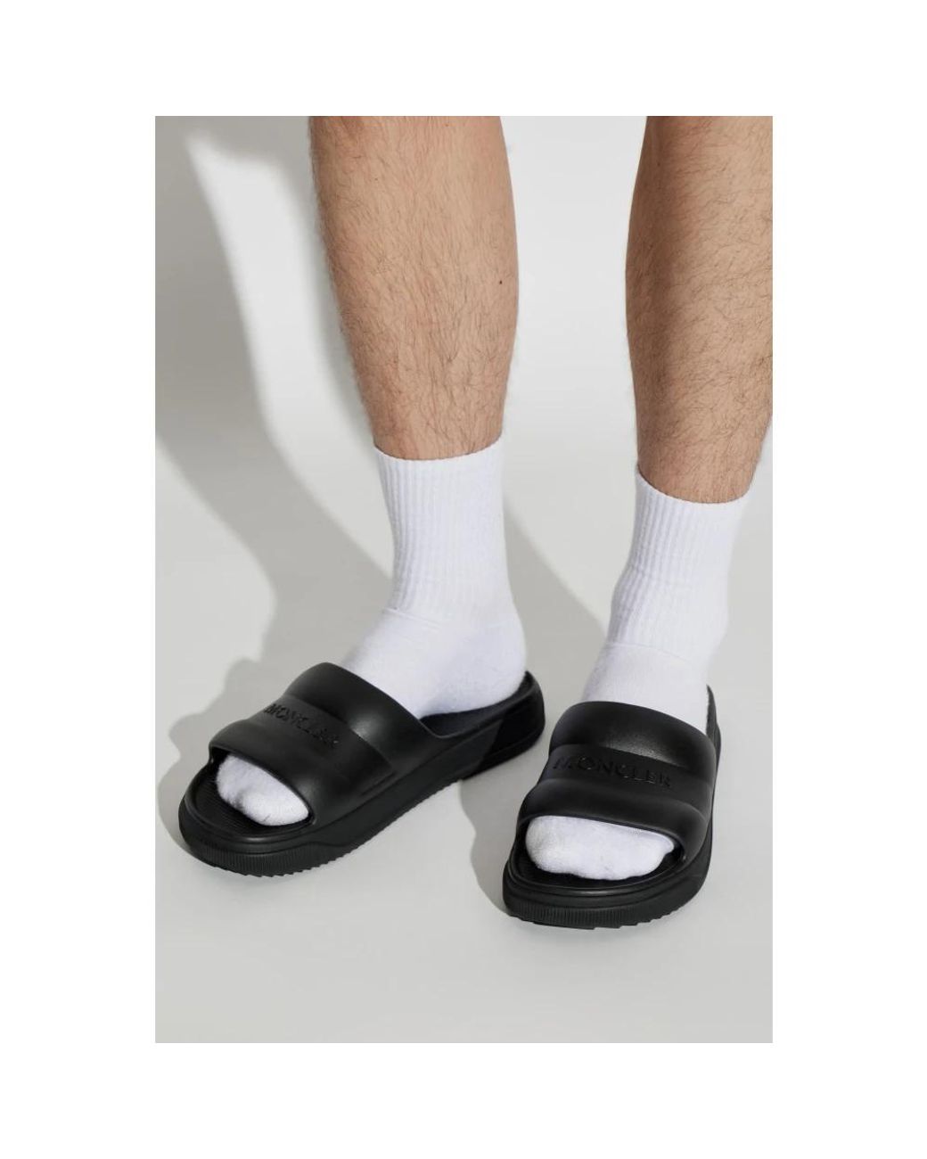 Moncler Black Sliders for men
