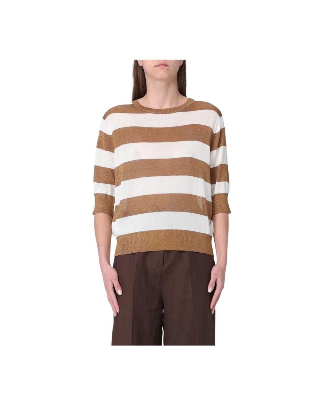 Kangra Brown Round-Neck Knitwear