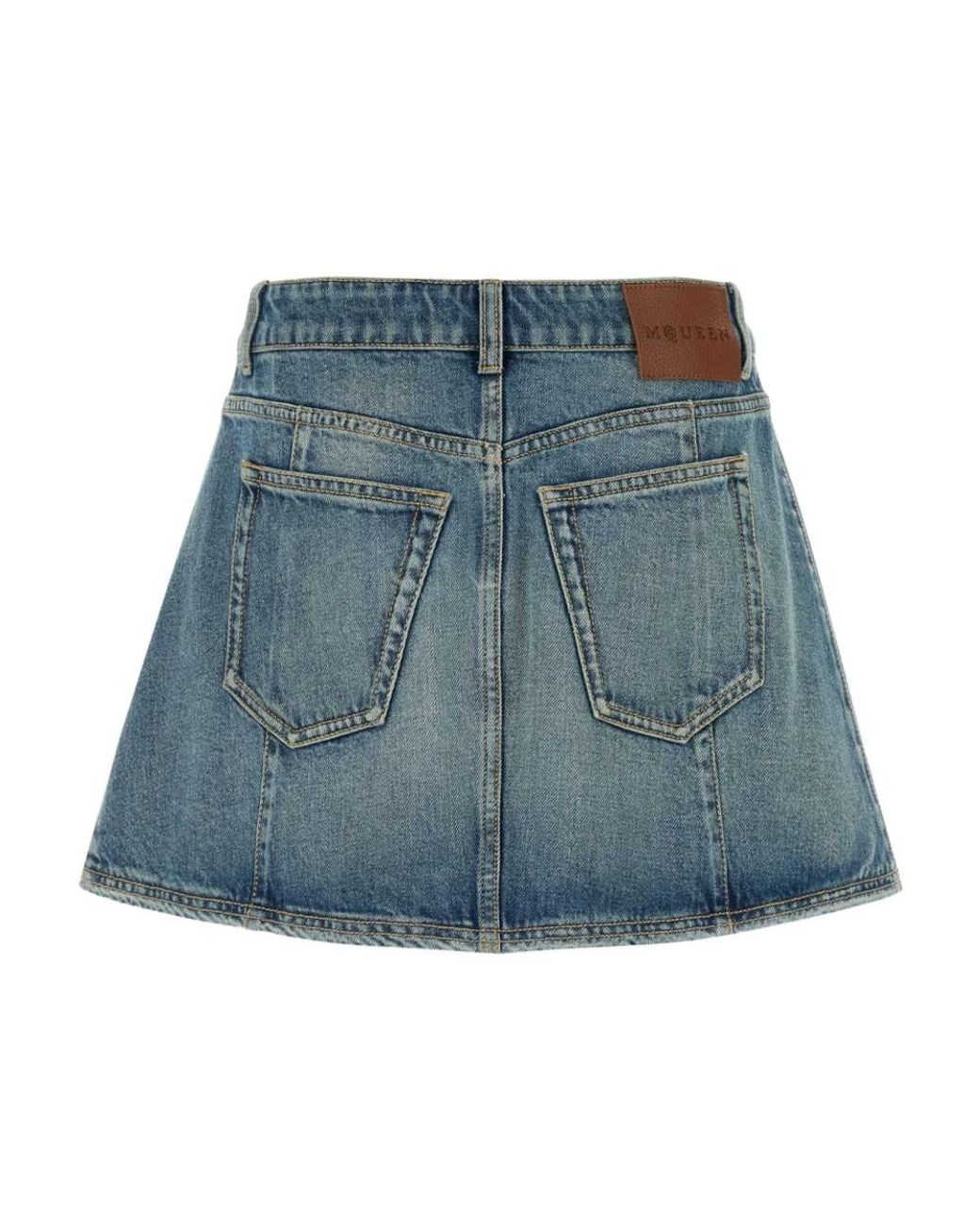 McQueen Blue Denim Skirts