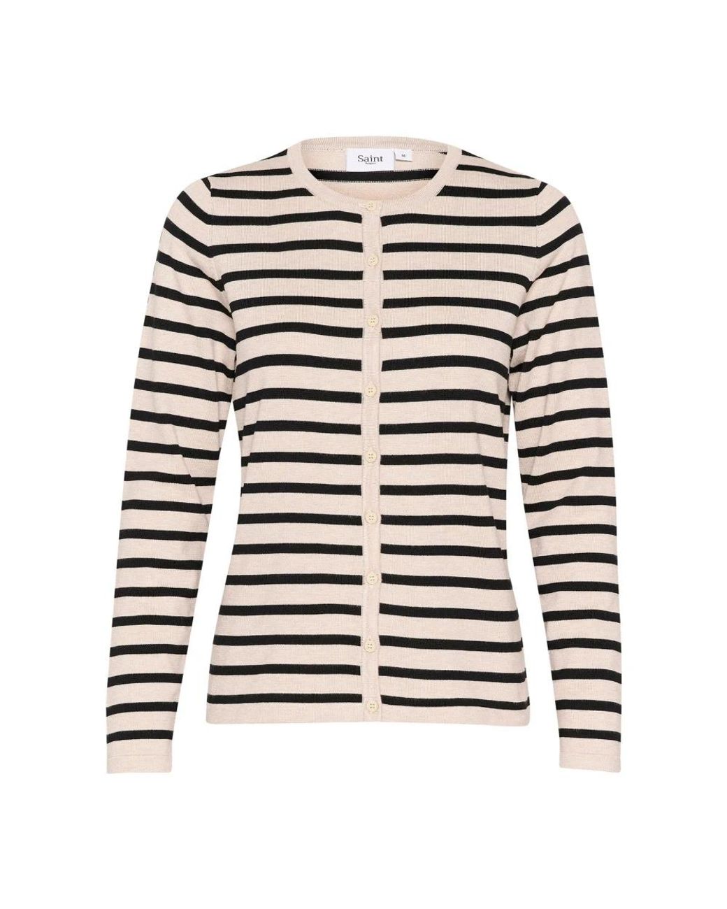 Saint Tropez Truien & Vesten ,Veelkleurig ,Gestreepte Vest Grijs Morn Mila Streep in het Black