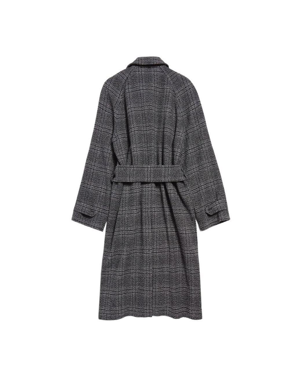 Balenciaga Gray Belted Coats
