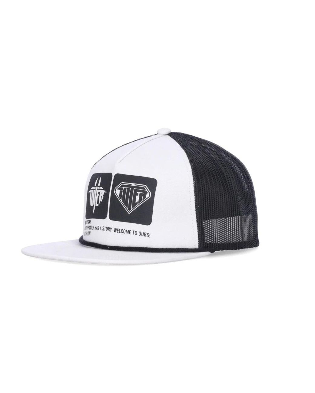 Iuter Accessoires ,Wit ,Katoen Platte Klep Trucker Pet Wit in het Blue voor heren