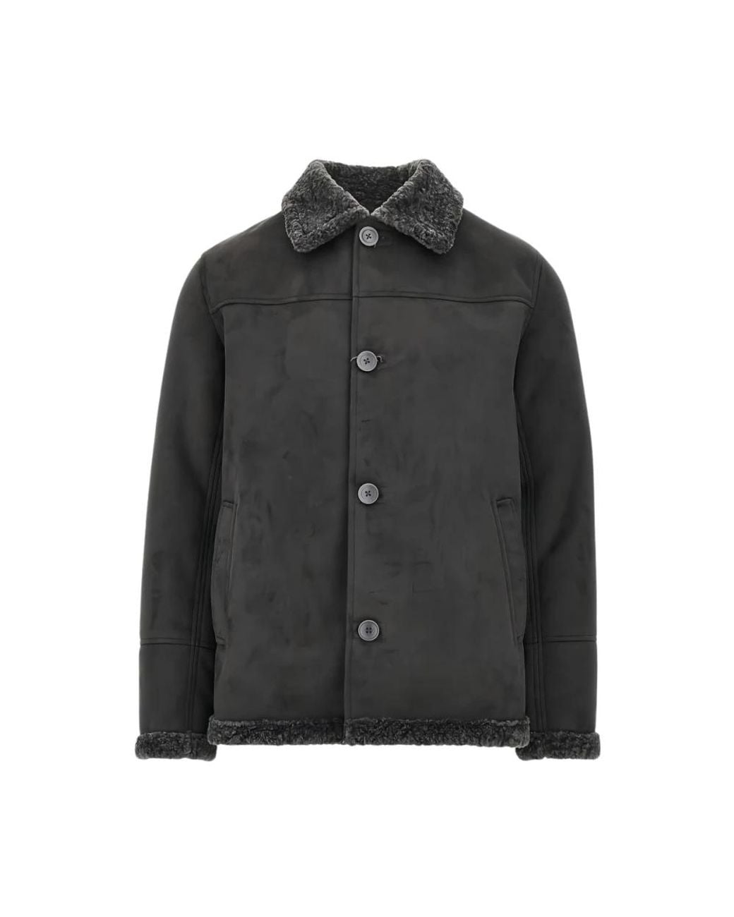 Herno Jassen ,Grijs ,Polyester Imitatiebontjas in het Black voor heren