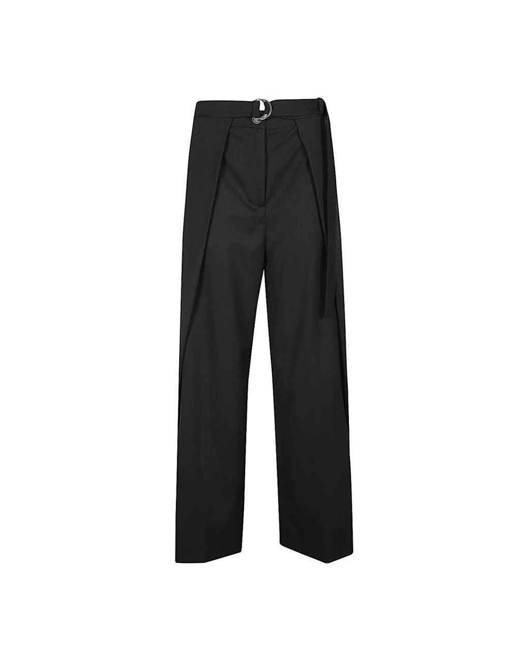 Erika Cavallini Semi Couture Black Wide Trousers