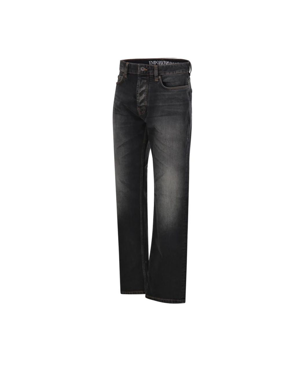 Emporio Armani Black Straight Fit Jeans for men