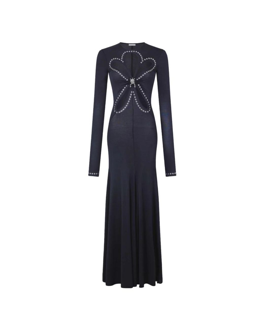 Rabanne Kleedjes ,Zwart ,Second-Skin Lange Jurk in het Blue