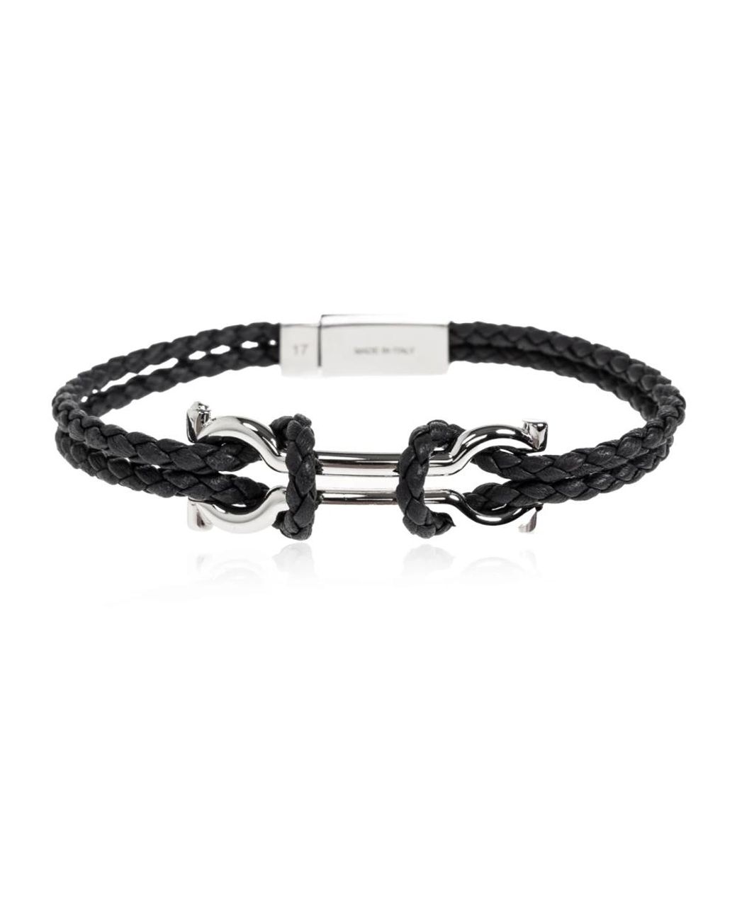 Ferragamo Lederarmband in Black für Herren