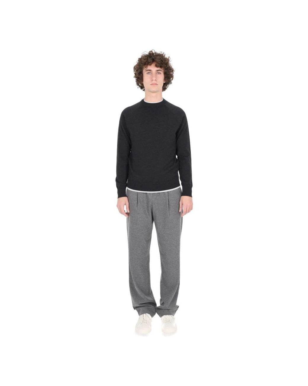 Eleventy Black Round-Neck Knitwear for men