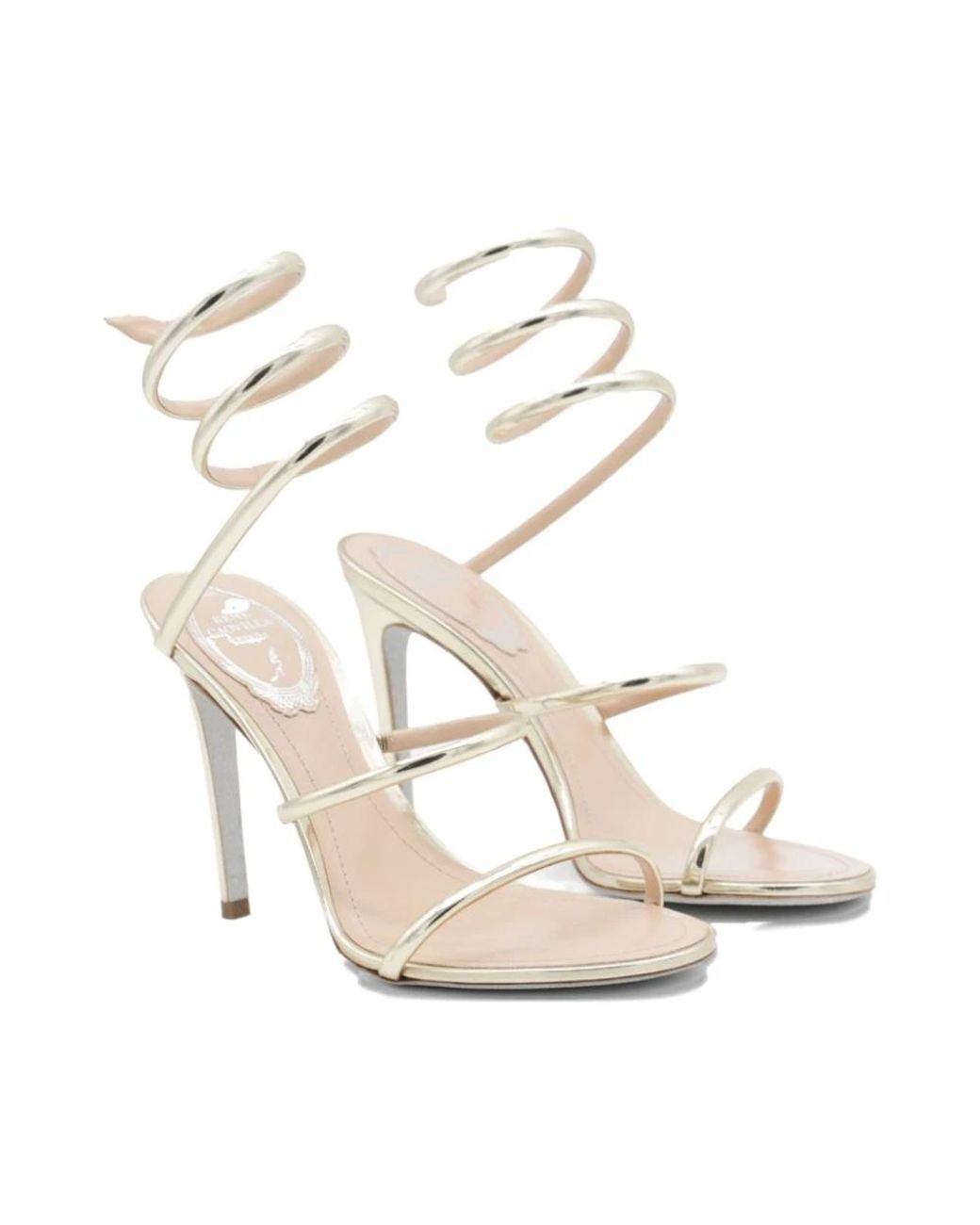 Rene Caovilla White High Heel Sandals