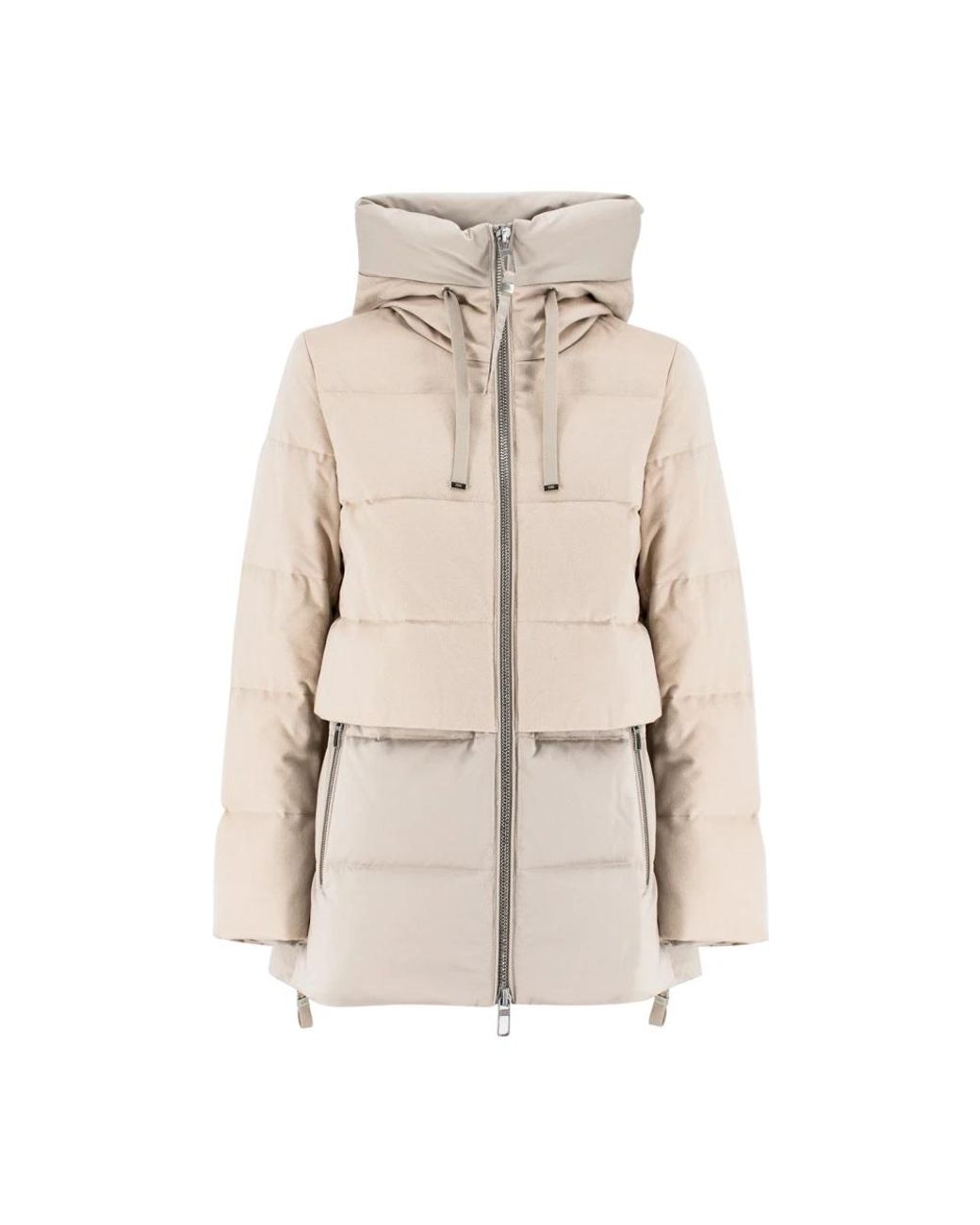 DUNO Wollen Hoodie Jas in het Natural