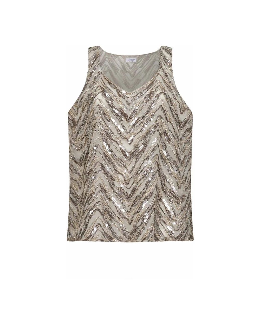 Brunello Cucinelli Gray Sleeveless Tops