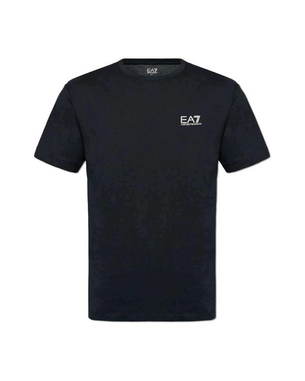 EA7 Tops ,Blauw ,Katoen T-Shirt Met Logo in het Black voor heren