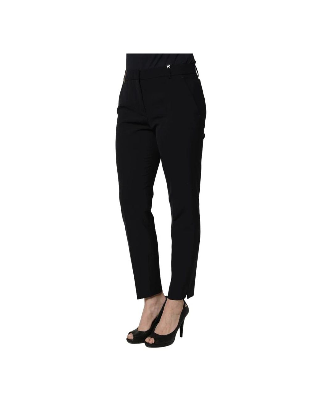 Peserico Black Slim-Fit Trousers