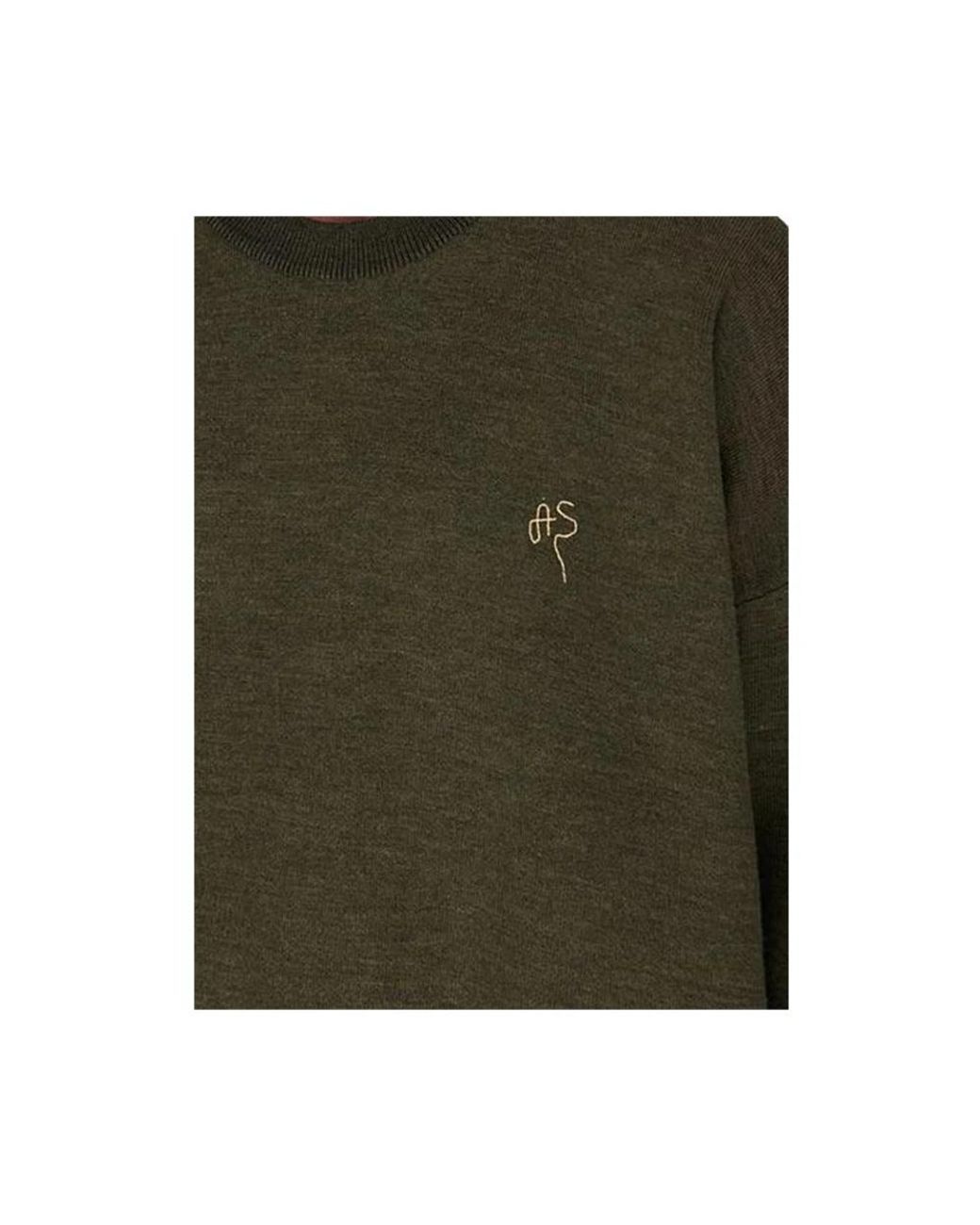 Acne Green Round-Neck Knitwear for men