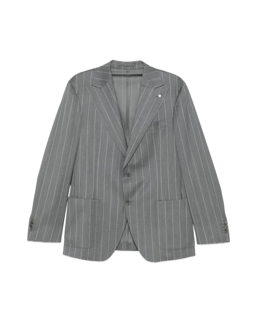 Luigi Bianchi Gray Blazers for men
