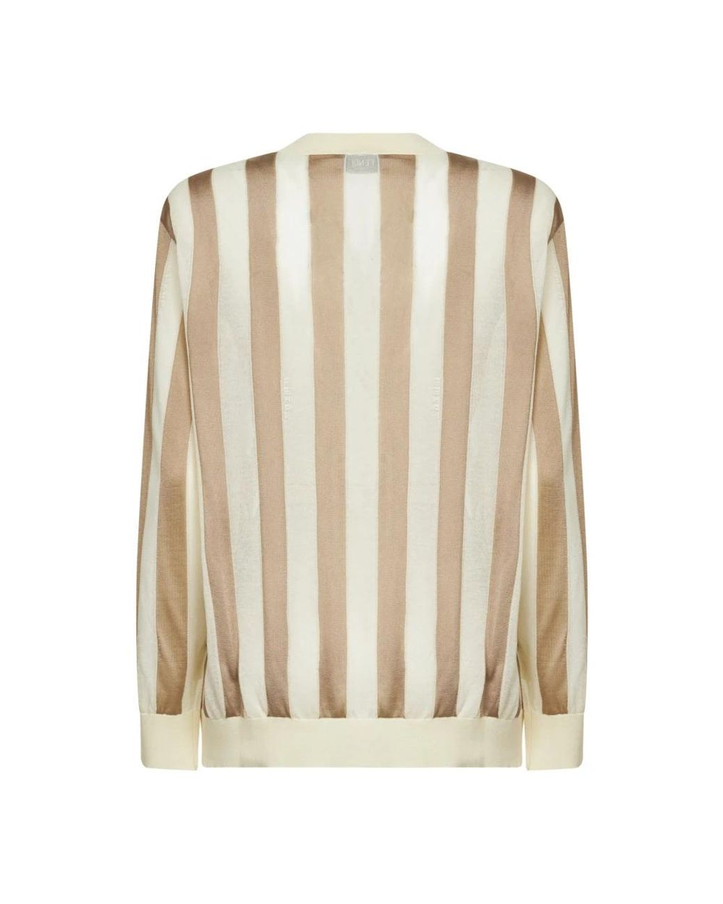 Fendi Natural V-Neck Knitwear