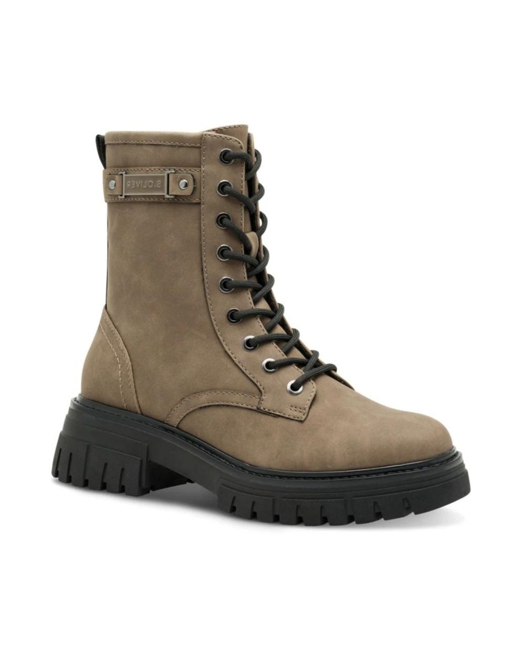 S.oliver Brown Schnürstiefelette Flach