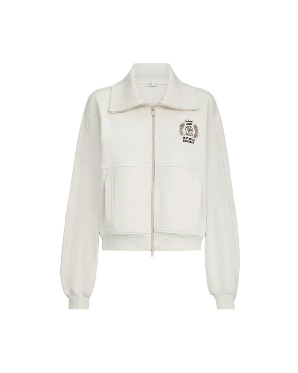 Brunello Cucinelli White Zip-Throughs