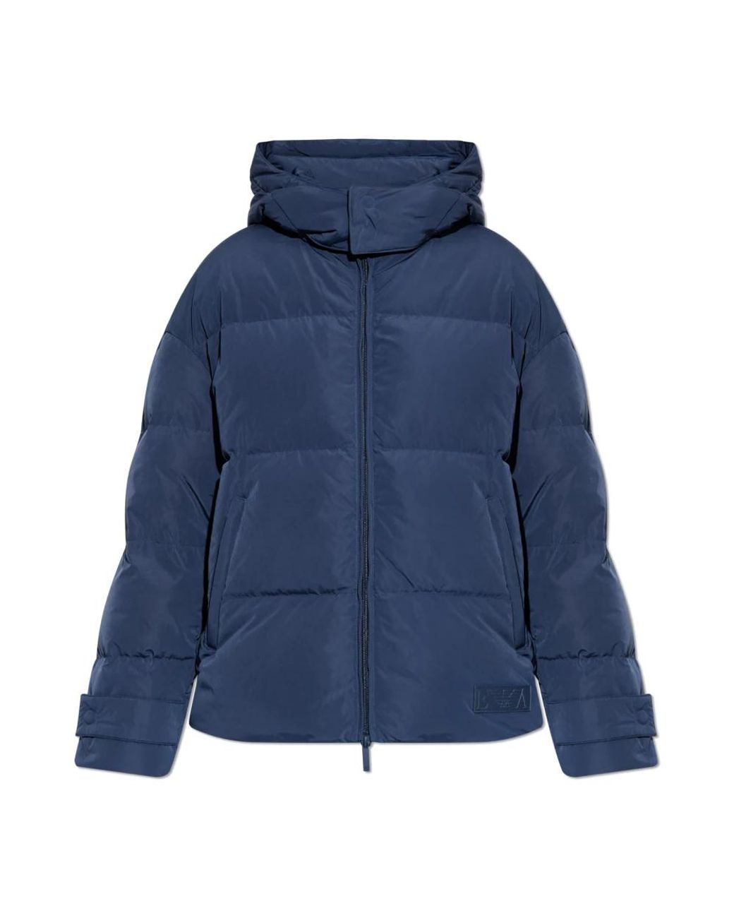 Emporio Armani Jassen ,Blauw ,Donsjack Met Afneembare Capuchon in het Blue