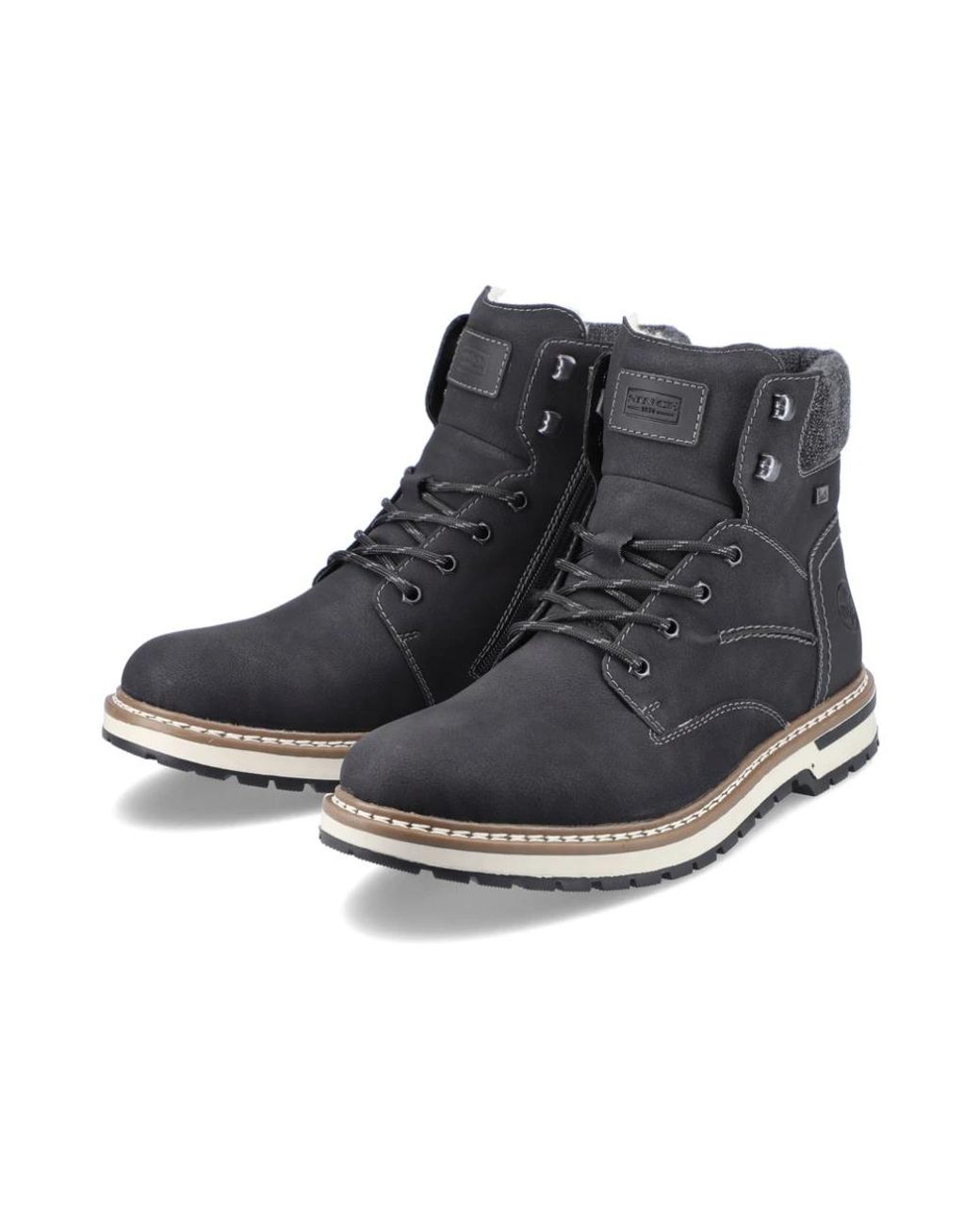 Rieker Black Lace-Up Boots for men