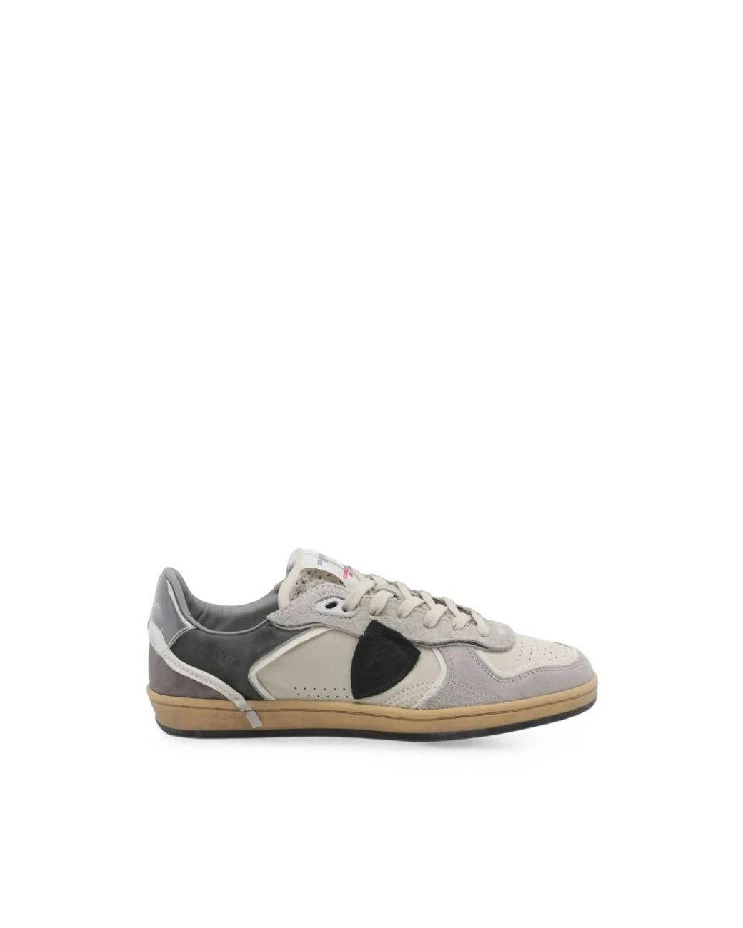Philippe Model Gray Philippe Model Milk Calf Leather Shoes for men