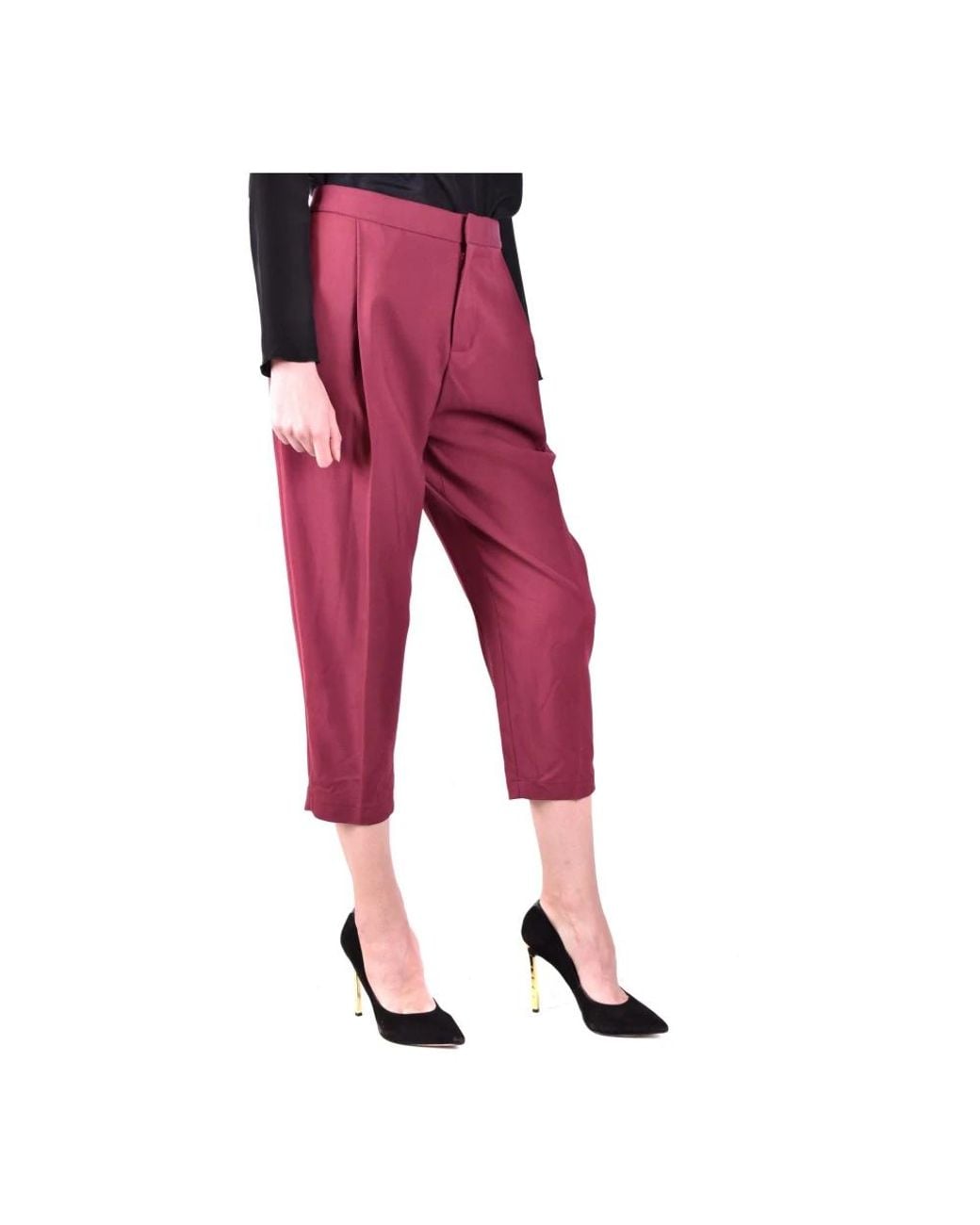 Elisabetta Franchi Red Cropped Trousers