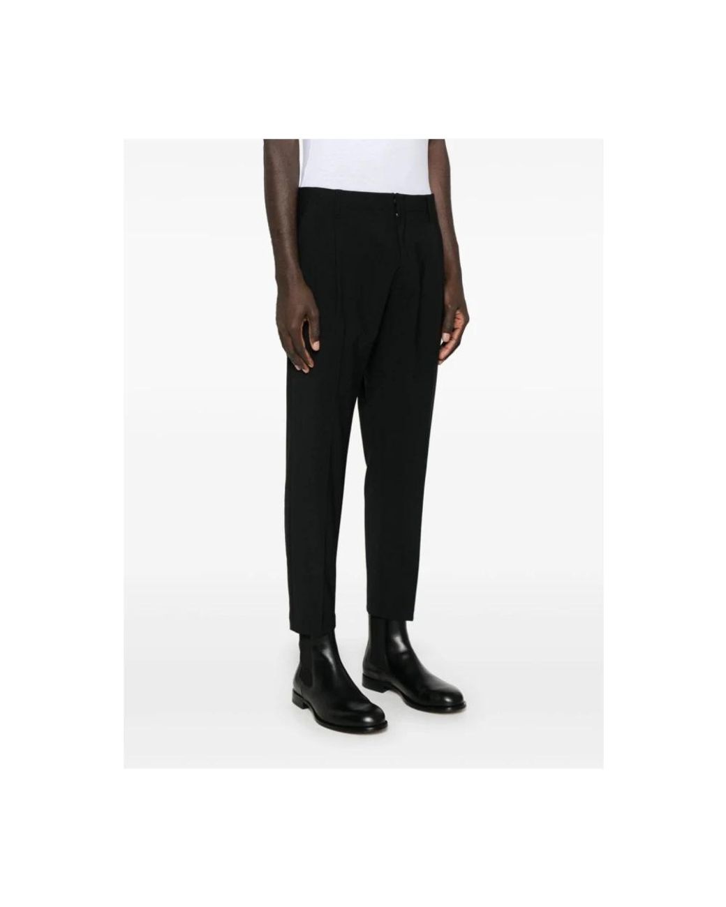 Dondup Black Straight Trousers for men
