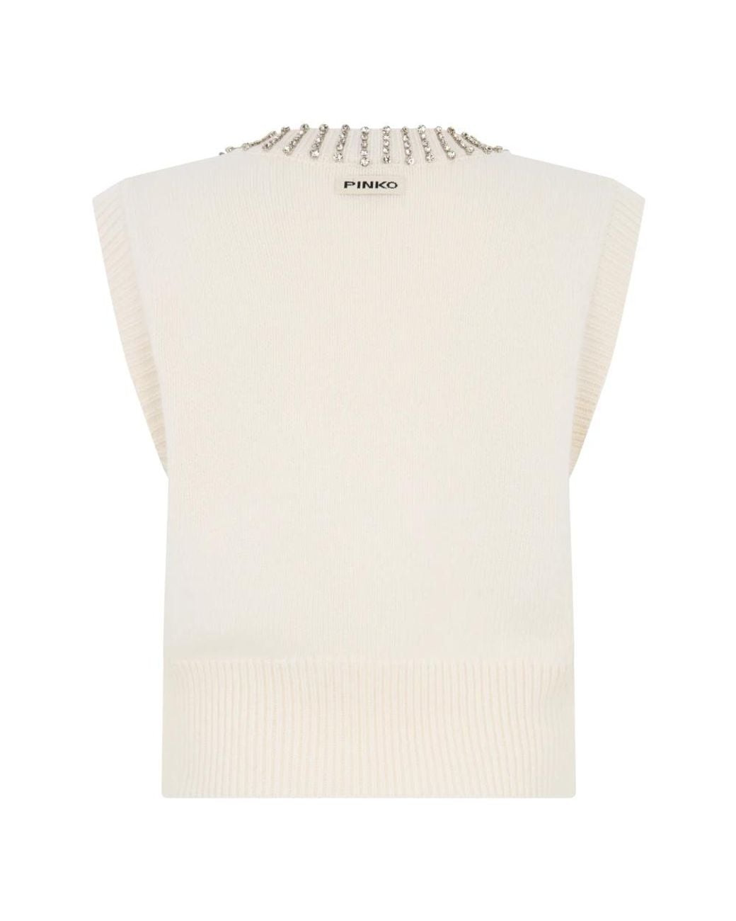 Pinko Natural V-Neck Knitwear