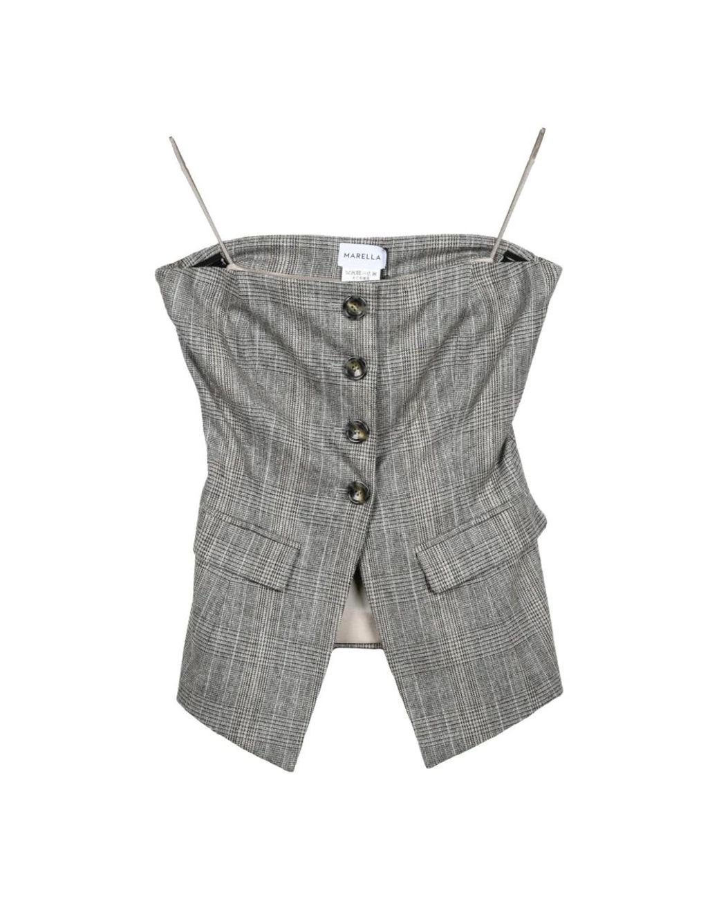 Marella Gray Sleeveless Tops