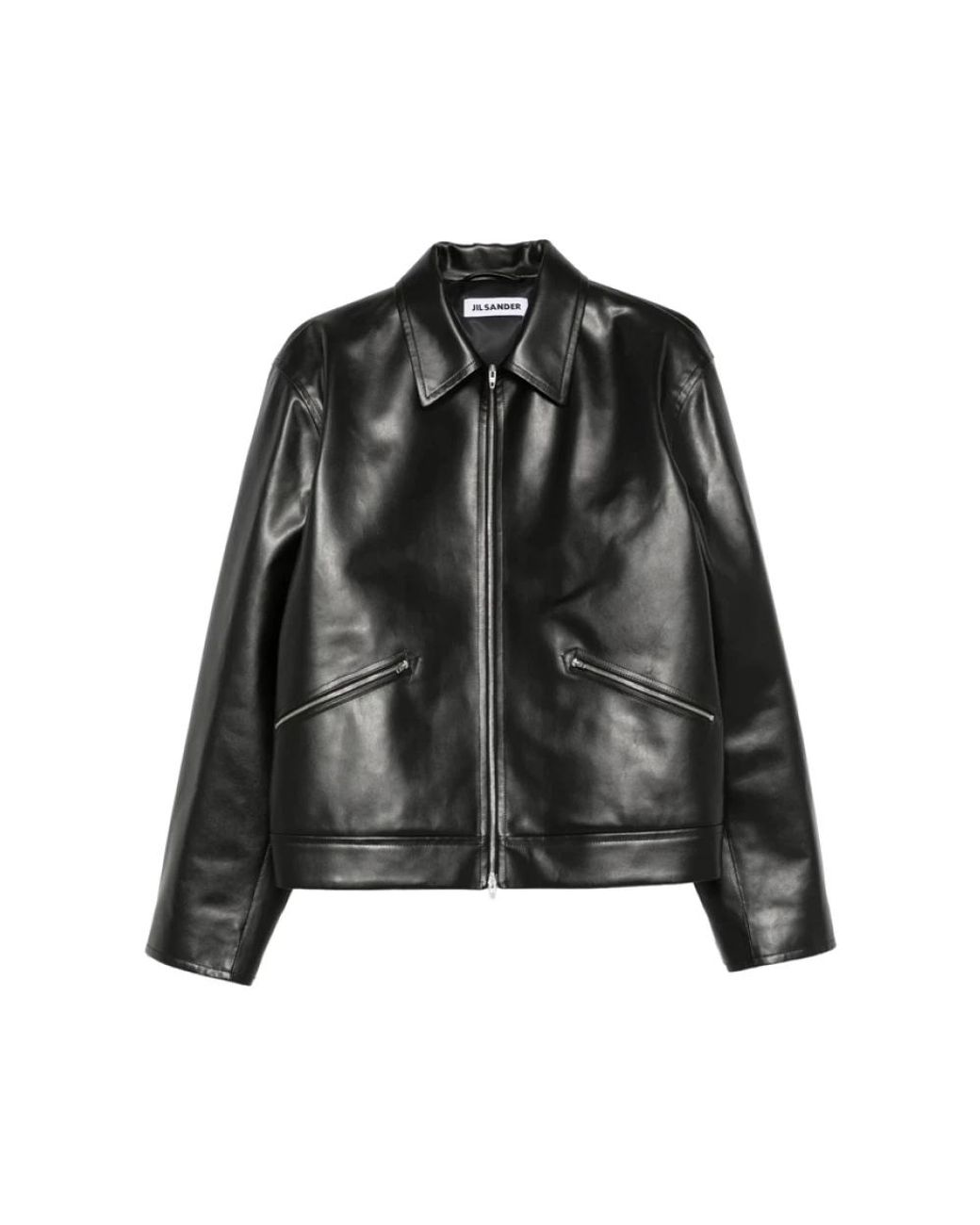 Leather Jackets Jil Sander de hombre de color Black