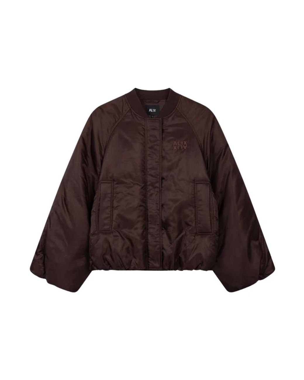 Alix The Label Woven Nylon Jacket in het Brown
